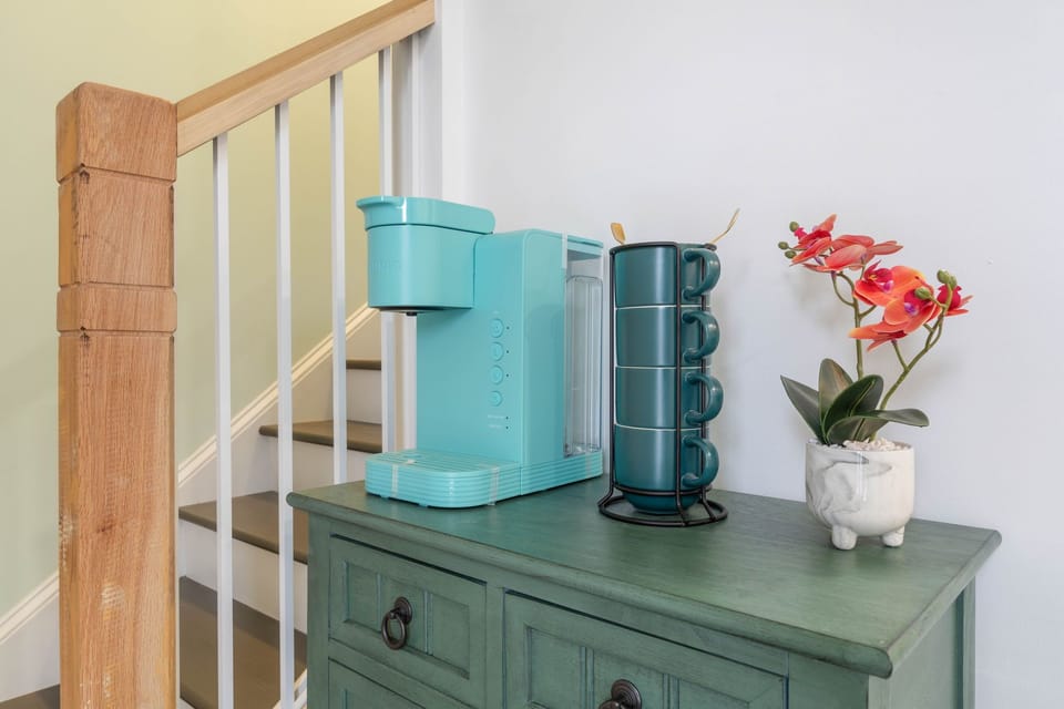 Coffee Bar is fully equipped with coffee machine and starter coffee pods.