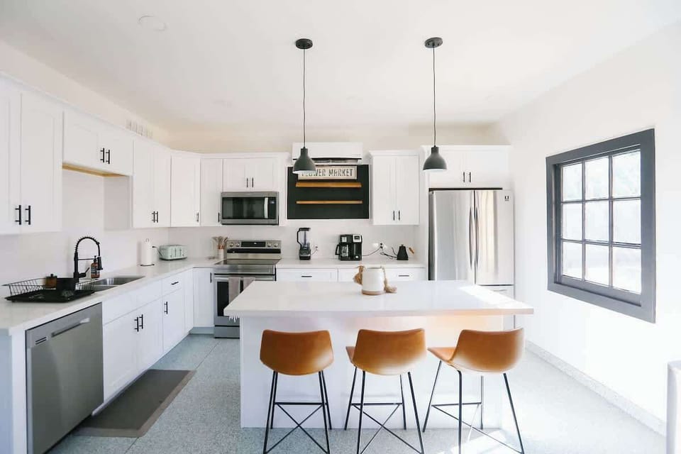 Enjoy luxury, modern, new kitchen with your entire party