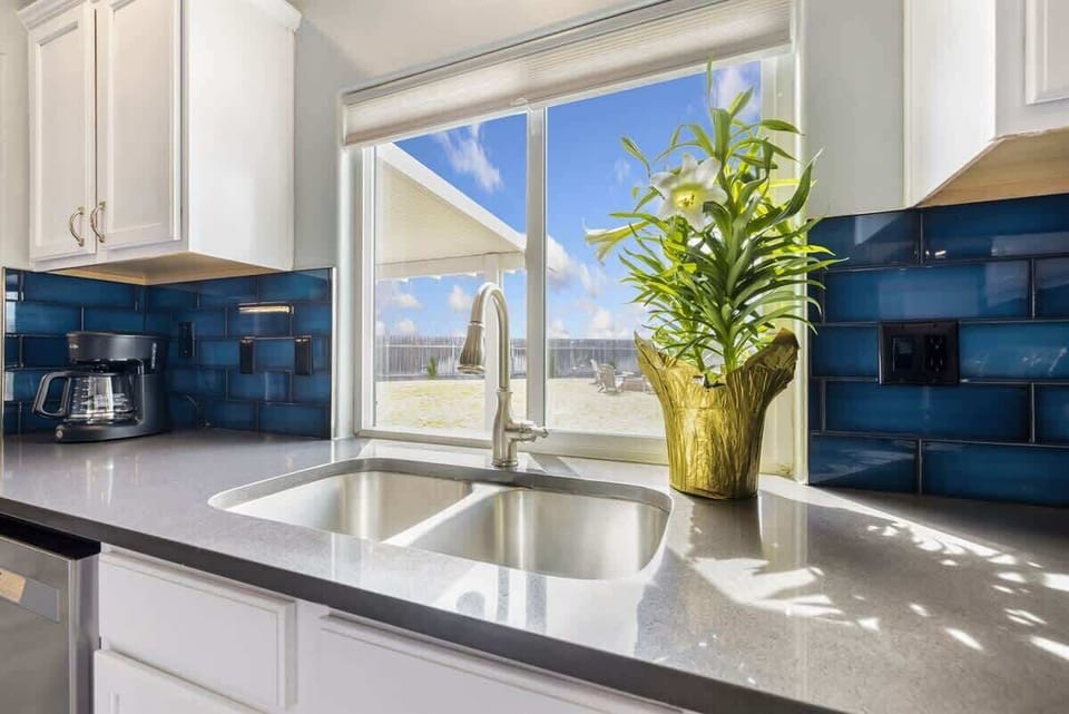 Double Sink & View into Yard