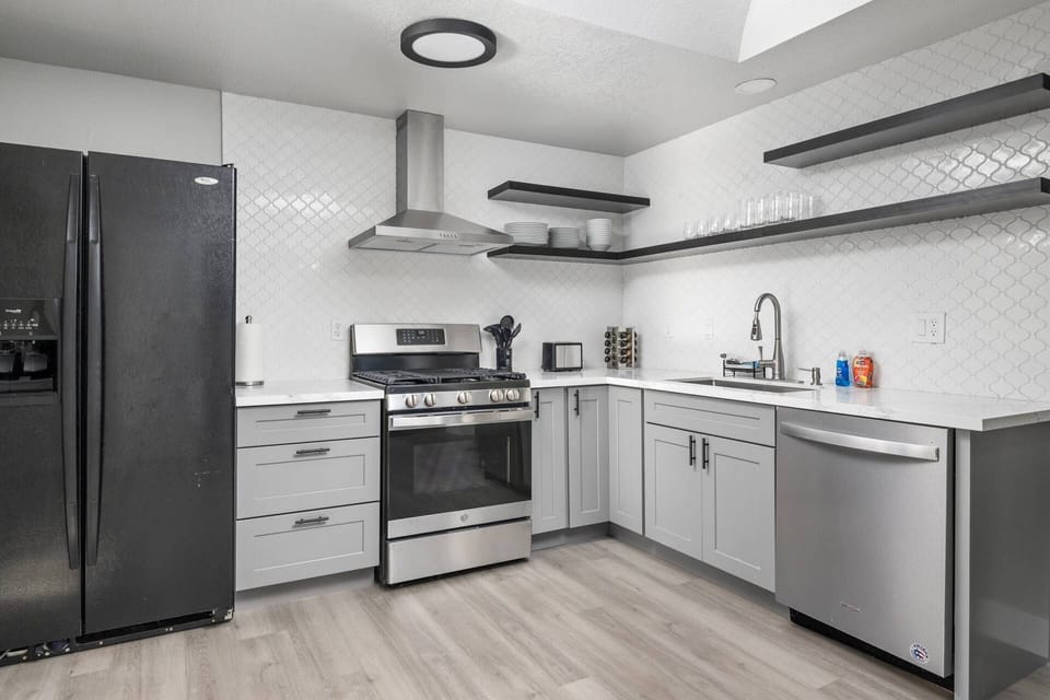 The kitchen is spacious and efficient. Perfect place to prepare a family meal.