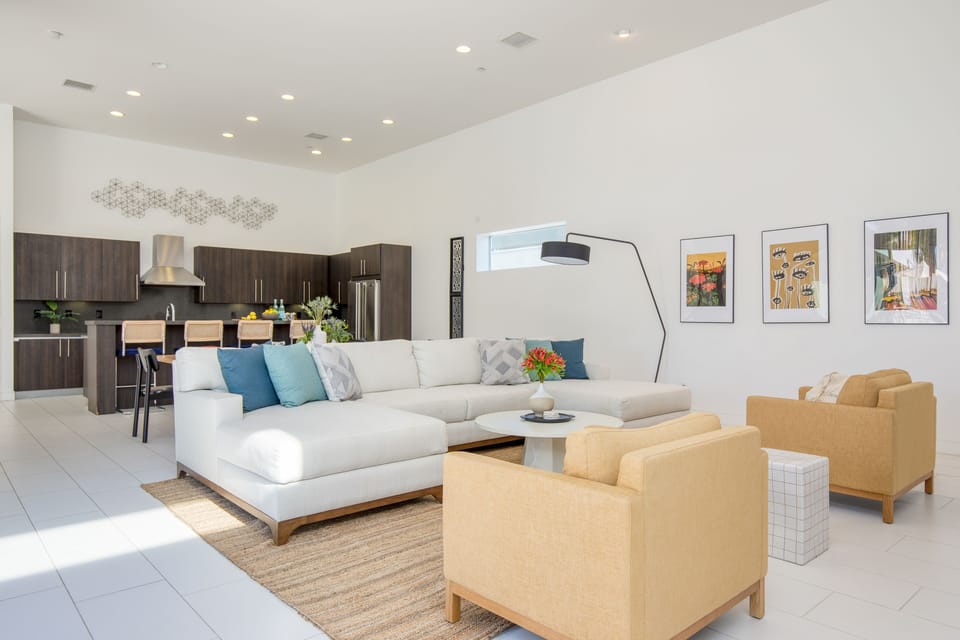 Large sectional in the living room to fit a group.