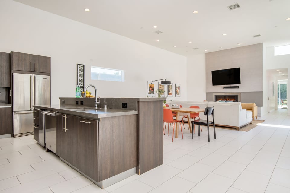 Tall ceilings and high-end interior design.