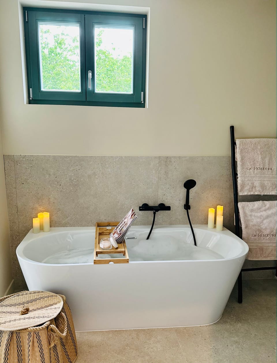 Panoramic Penthouse | Bathroom | Designer toiletries, hair dryer, towels, soap