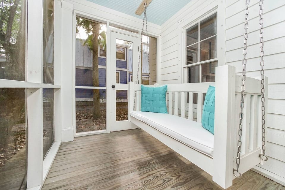 Bench Swing on Screened Porch