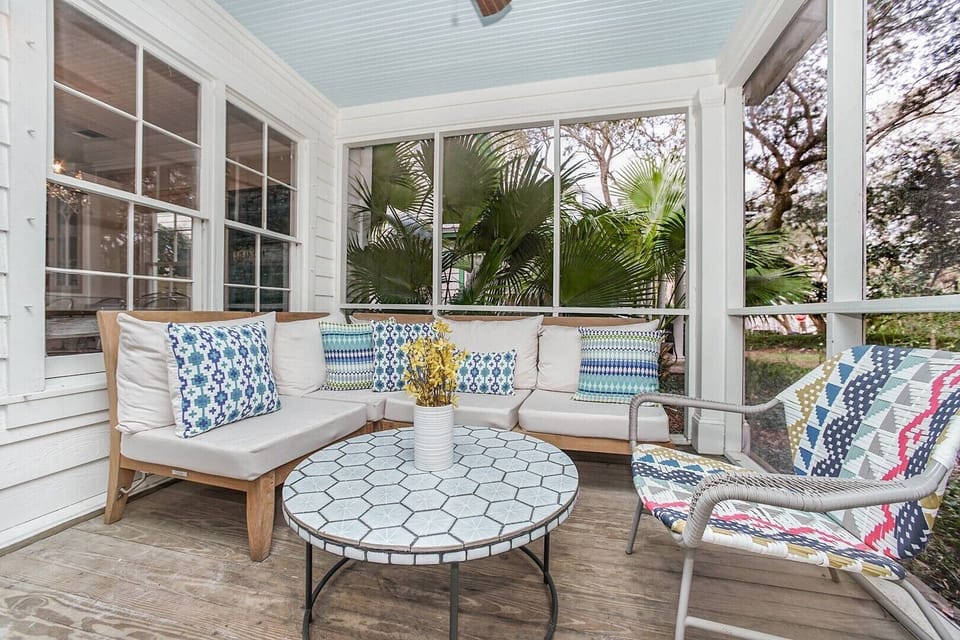Seating on Screened Porch