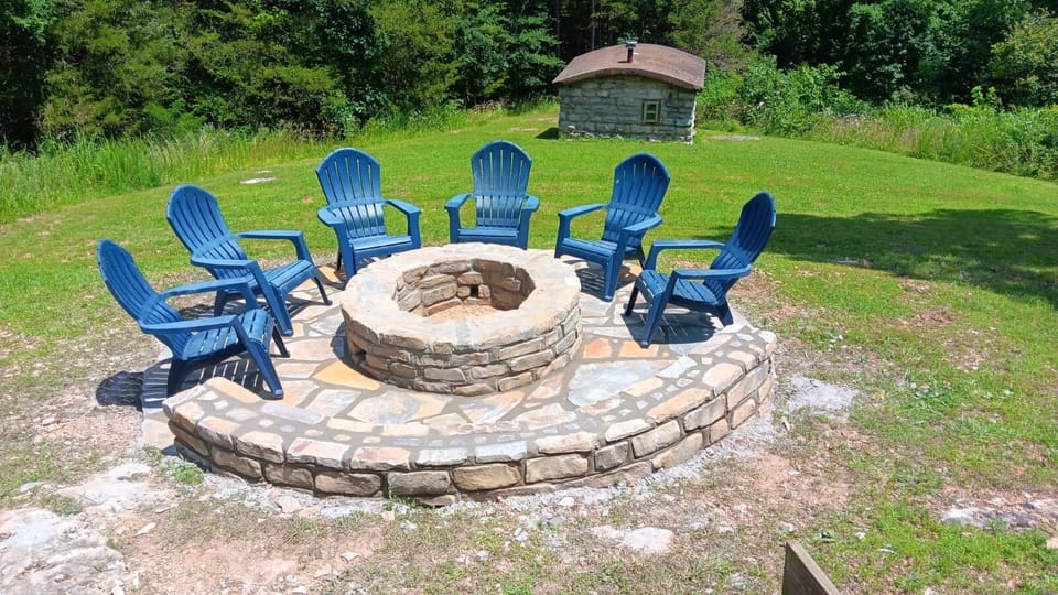 Custom firepit added in the summer of 2025!