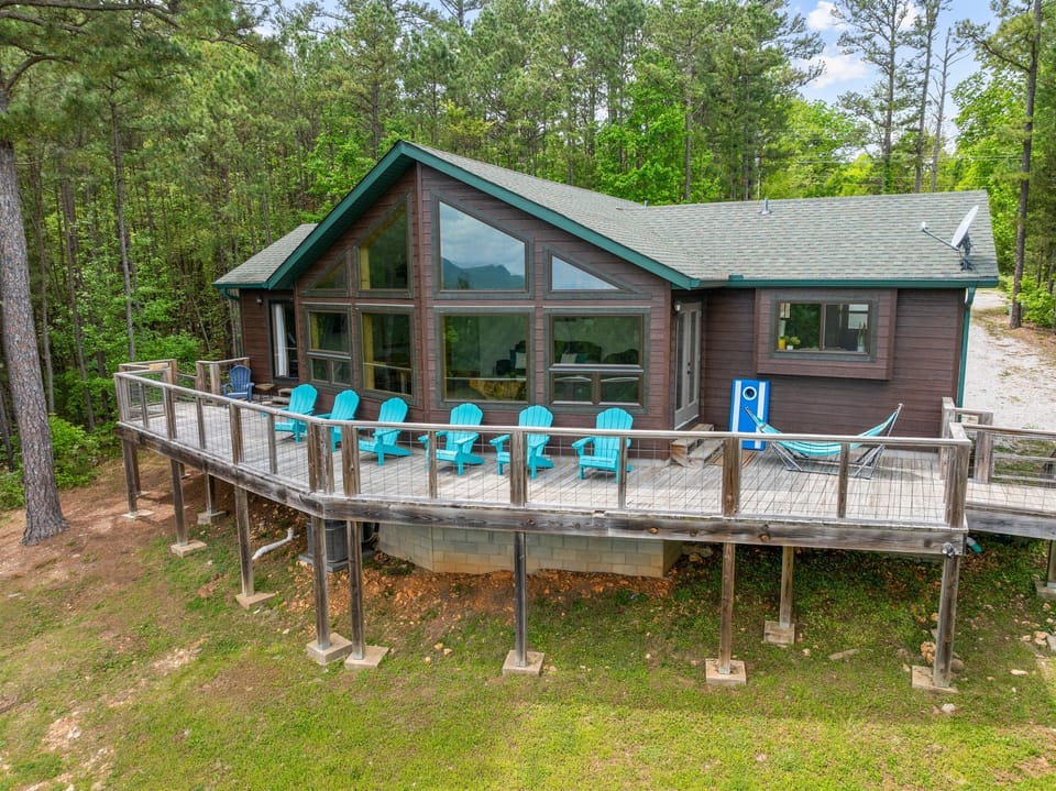 Adironack chairs and a hammock for your comfort!