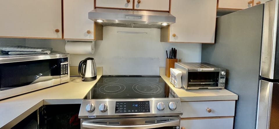 Full Kitchen: With all essential  appliances, spices and condiments