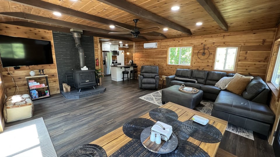 Unique interior wood design captivates true rustic charm in this home.