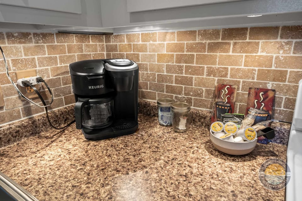 Start your day with a fresh cup of coffee from our Keurig machine