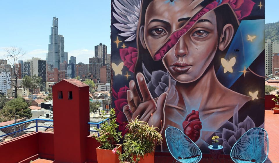 Stunning city views from our rooftop for unforgettable view of Bogotá skyline