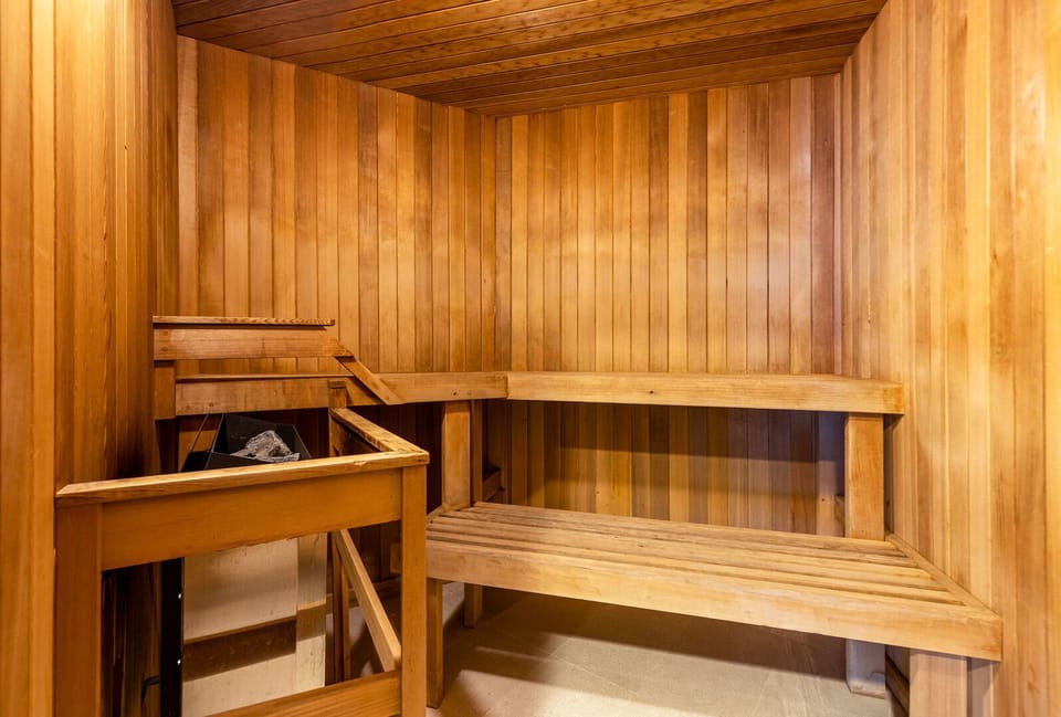 Warm up and recharge in the building's communal sauna after a day on the slopes.