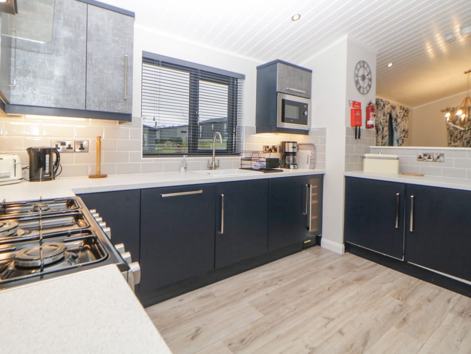 Fridge, dishwasher, electric kettle, toaster