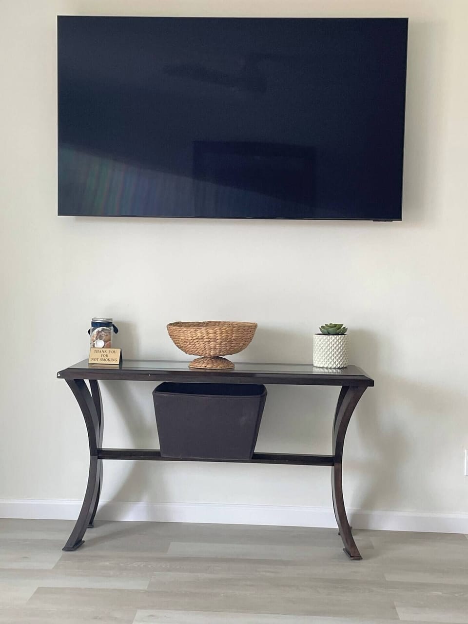 Smart TV with internet access for streaming services.  Cable not provided