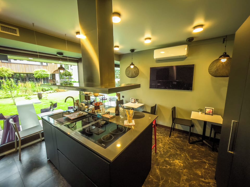 Shared fridge, microwave, coffee/tea maker