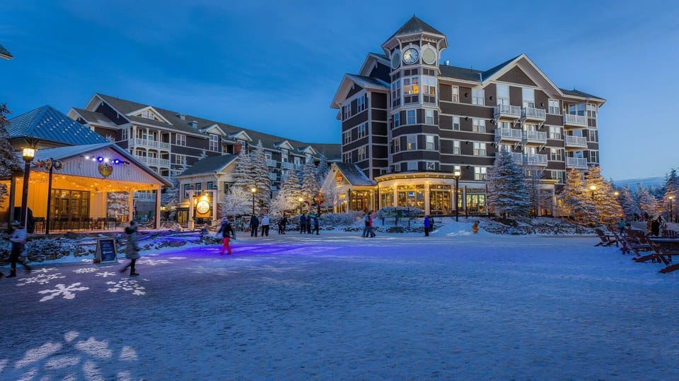 The Village, with shops and restaurants, is clustered around a pedestrian-friendly mountaintop plaza.