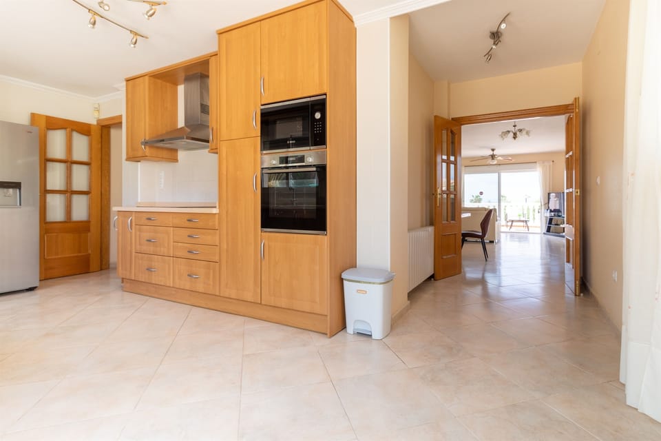 Kitchen with view to living room