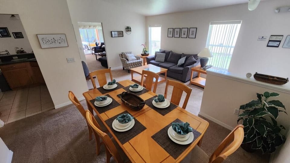 Large dining table with room for 6