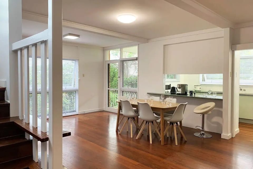 Open plan living and dining area.