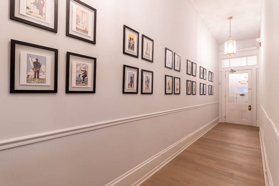 Bright Hallway with Artistic Touches