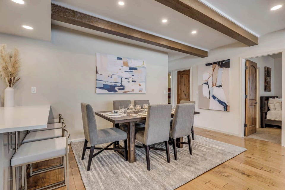 Dining table with seating for six