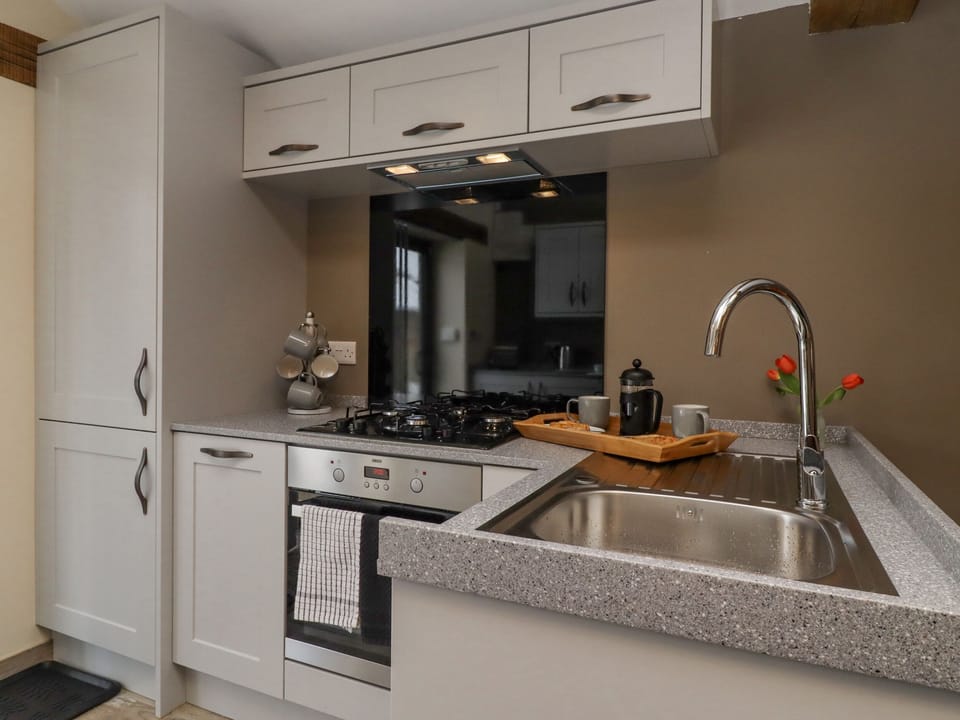 Fridge, dishwasher, electric kettle, toaster