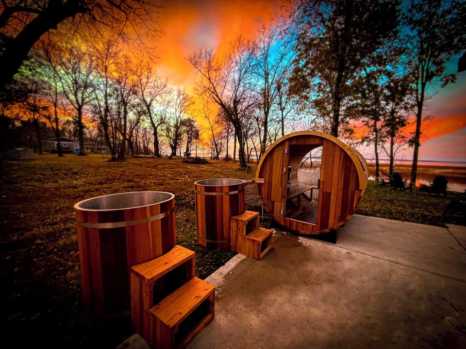 Barrel Sauna & ice baths to help you recharge & refresh!