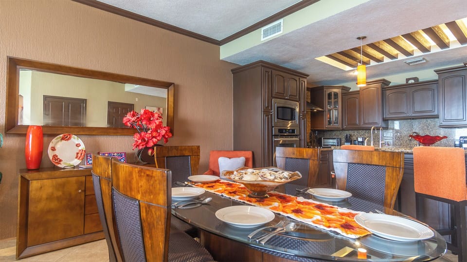 Luxurious dining table with seating for six