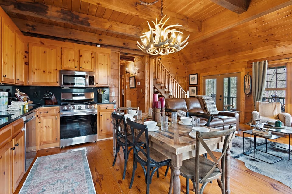 Open Main Level Living Room, Kitchen, and Dining