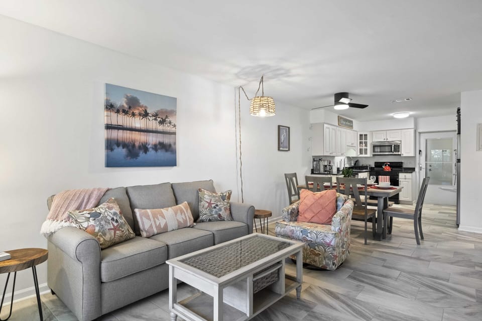 The queen-size sofa gives you another sleeping option, allowing 6 guests.  