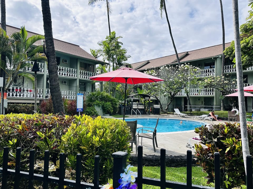 Pool, hot tub and BBQ