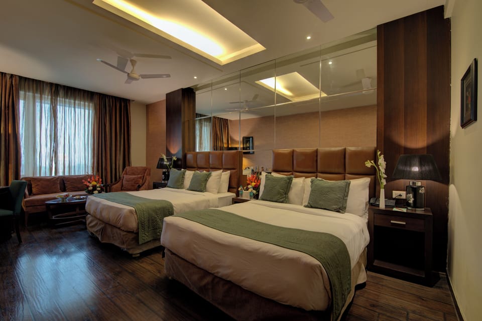 Twin Queen Room | 1 bedroom, premium bedding, desk, laptop workspace