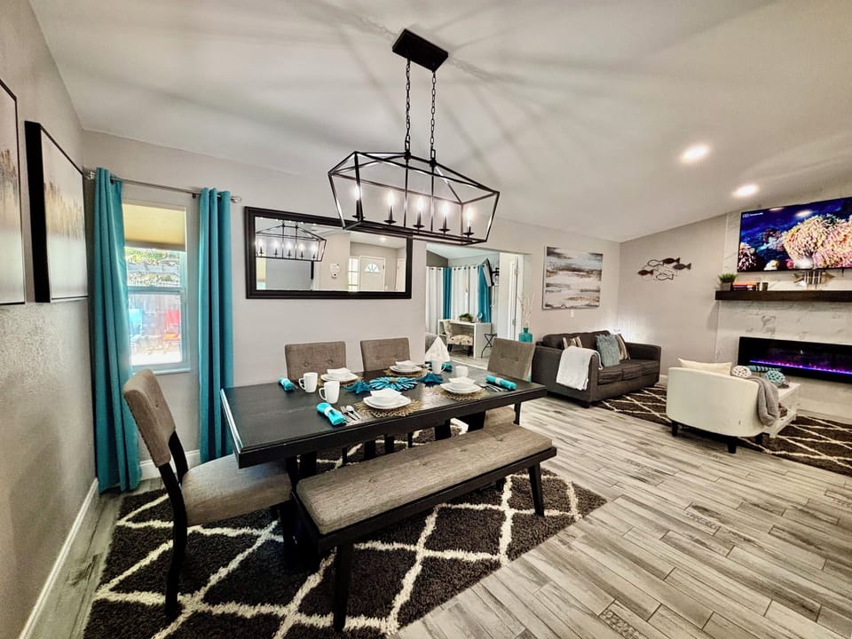 Dining room table with room to sit at 7 to 8 people