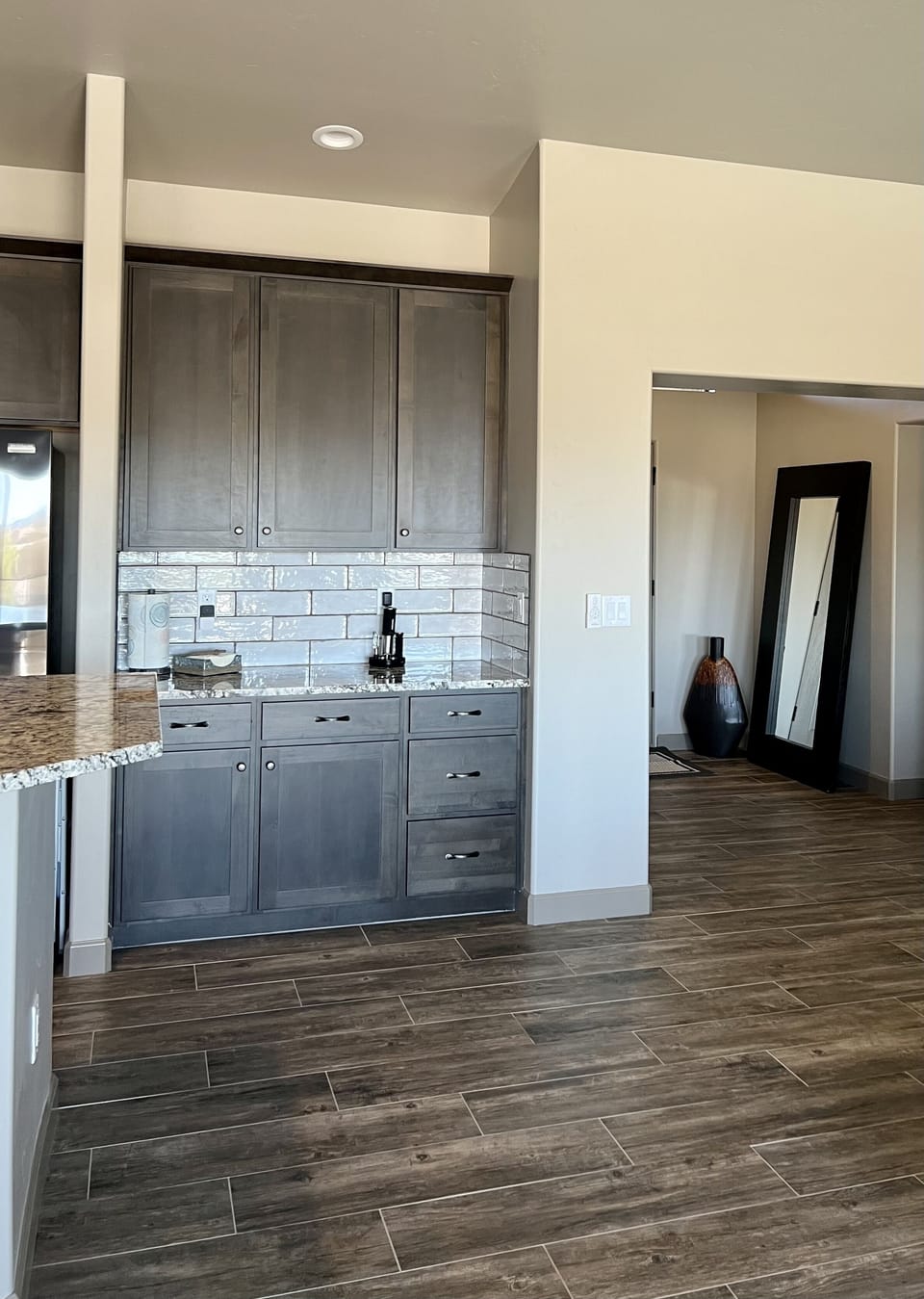 Dry bar next to kitchen