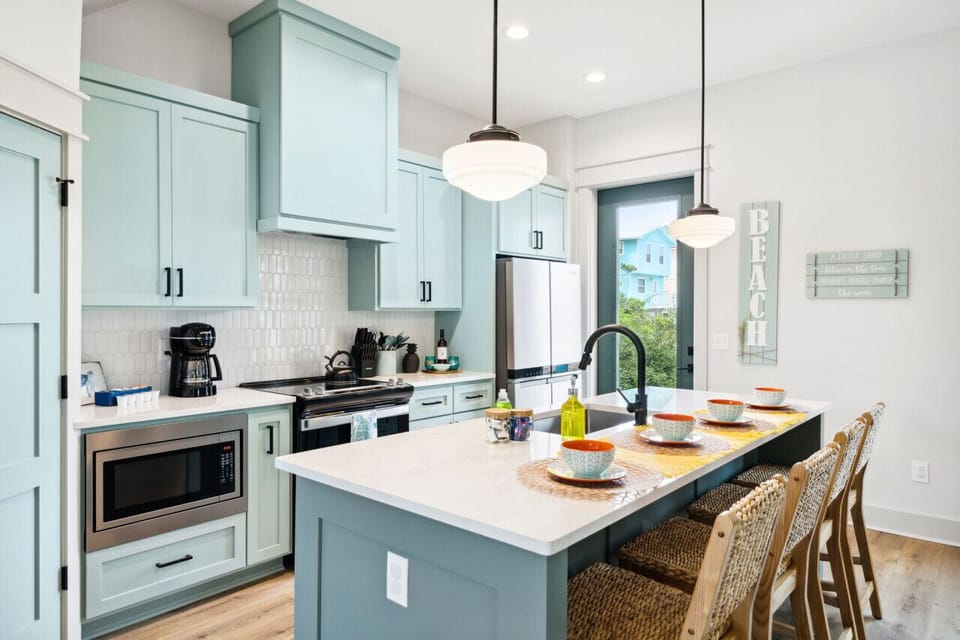Kitchen with access to back patio