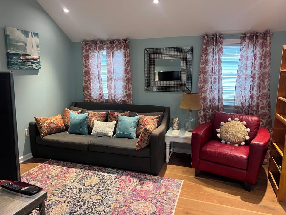 Open living room with smart tv