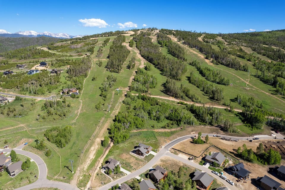 A birds eye view of the biking & hiking trails at Granby Ranch resort.