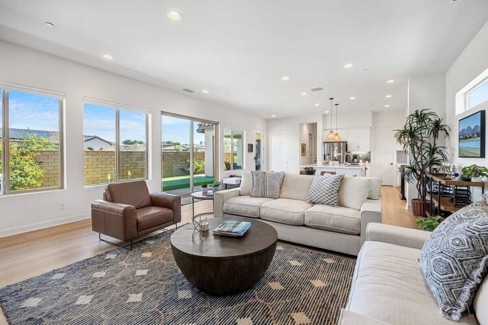 Natural light floods this stunning open space.