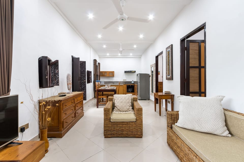 Romantic Villa, 2 Bedrooms, Private Pool, Garden View | Living area | 46-inch flat-screen TV with digital channels, TV, Netflix