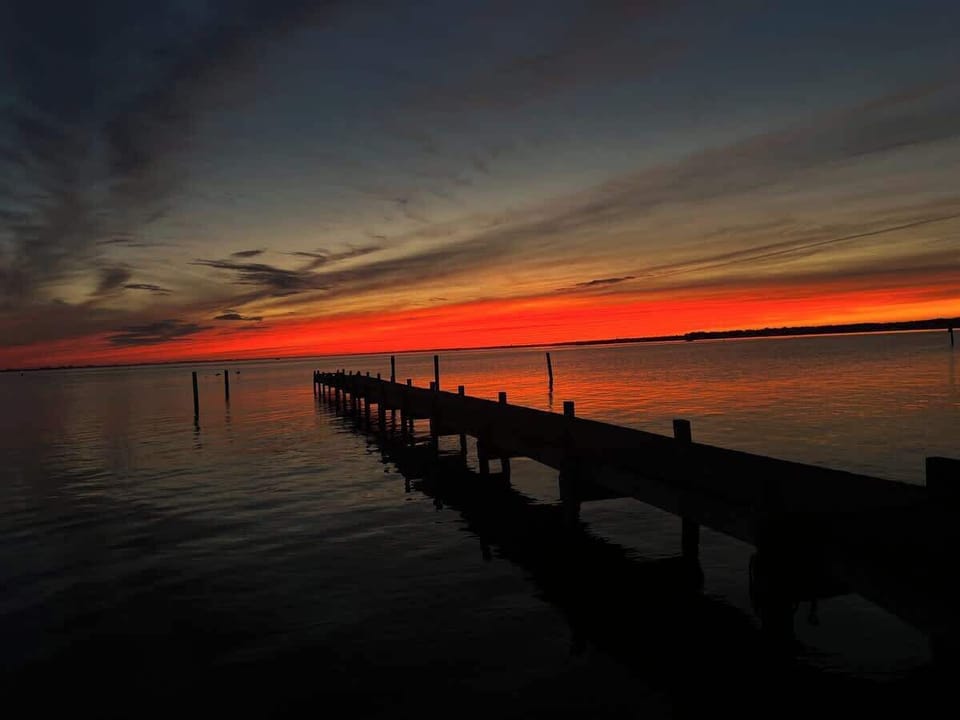 Our private dock at sunset time !