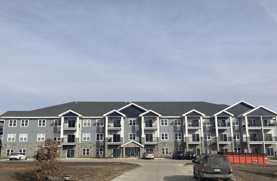 Front of condominium complex