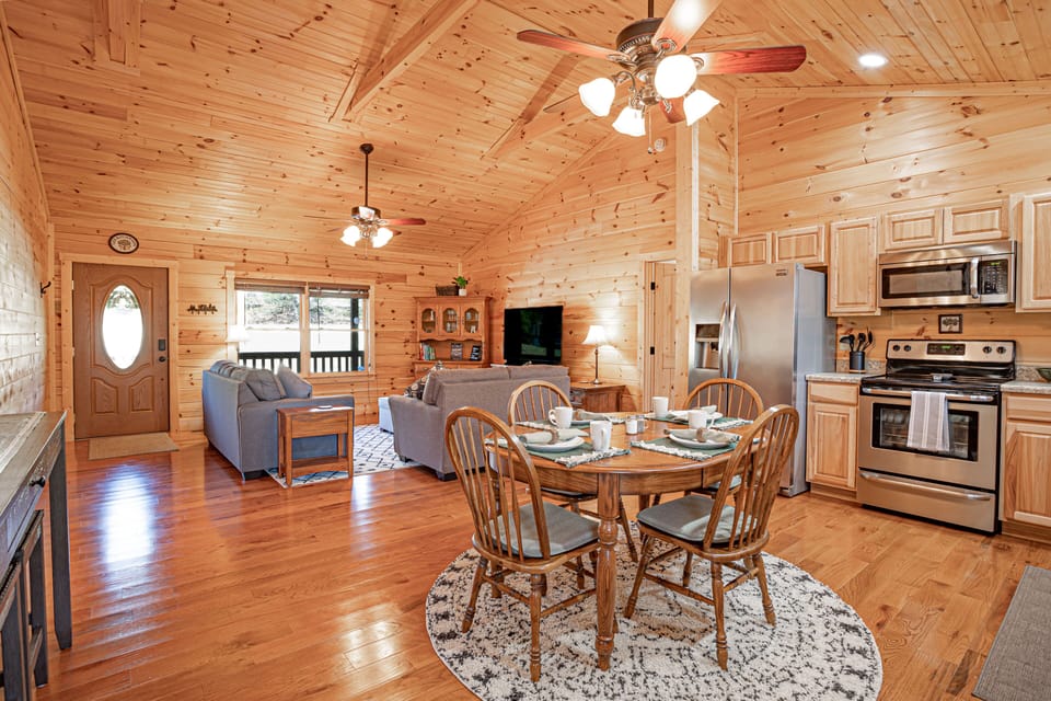 View when walking into the cabin from the front door