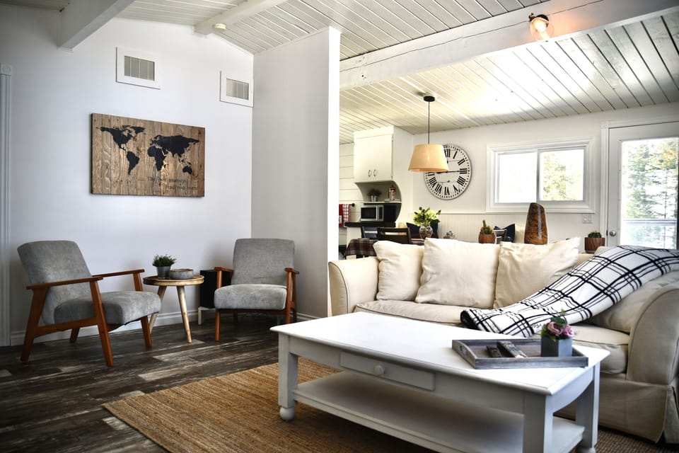 Bright, clean, and inviting, a comfortable space to relax, connect, and unwind a