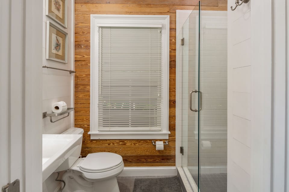 Ensuite with glass walk-in shower