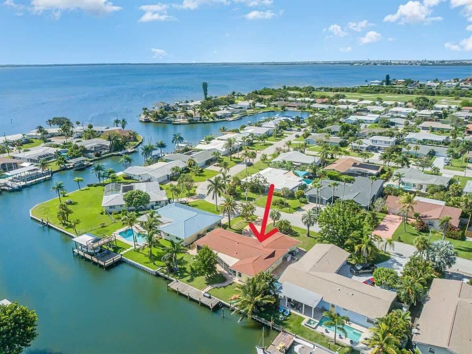 Aerial Showing Location of Home on Banana River