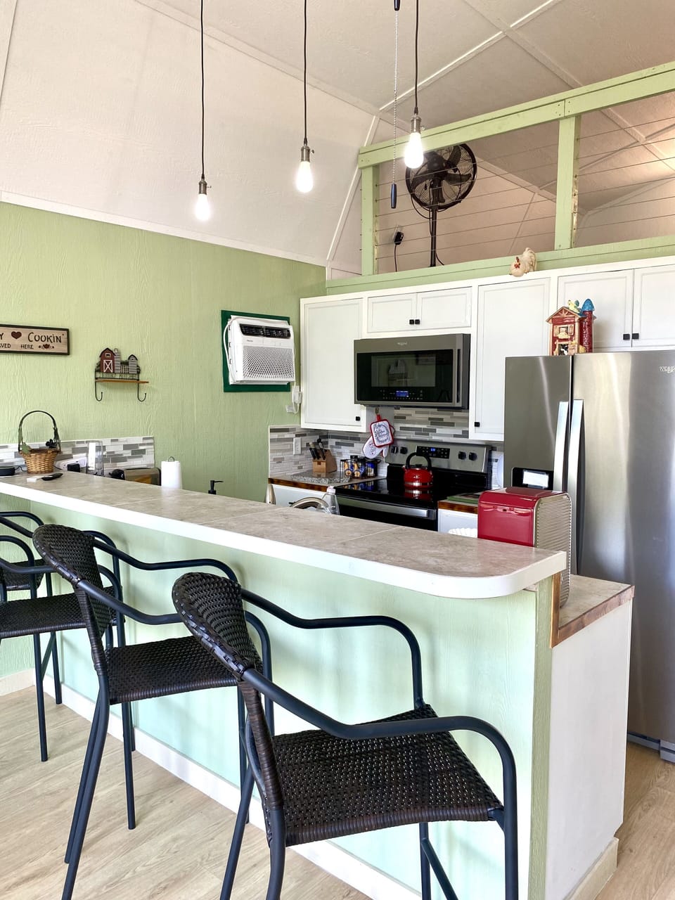 Bar seating area.