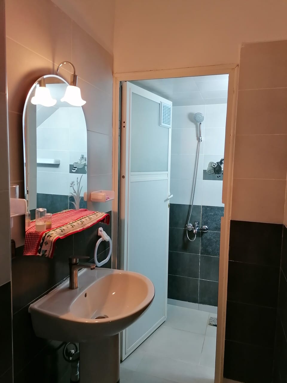 Family Apartment | Bathroom | Hair dryer, slippers