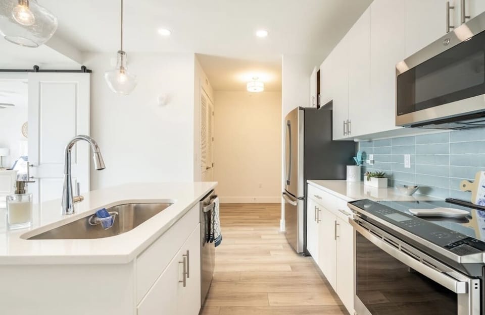 Kitchen is fully stocked with everything you need to make meals at home 