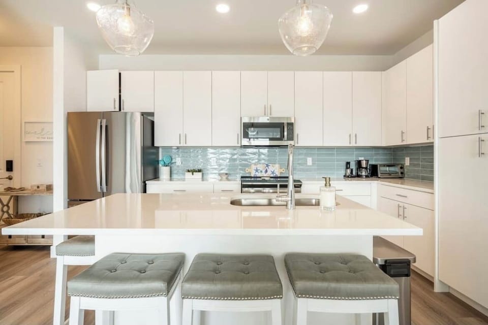Kitchen with lots of room seating to enjoy snacks and drinks