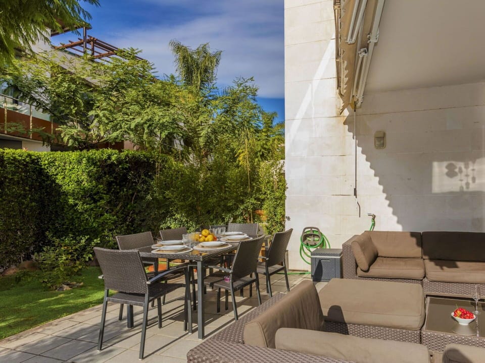 Furniture, Outdoor Furniture, Table, Chair, Garden, Outdoor Table, Apartment, Landscaping, Yard, Patio